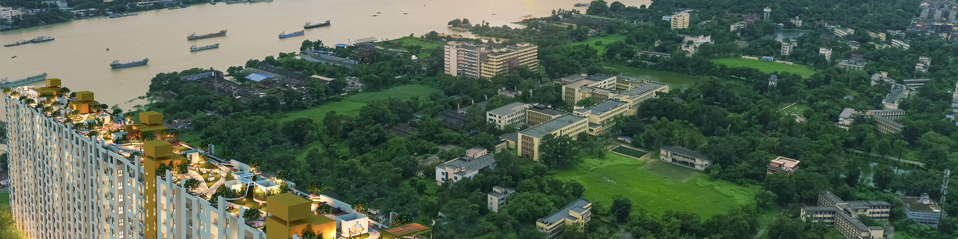 Premium flats in Kolkata at Solaris Shalimar with Ganga view